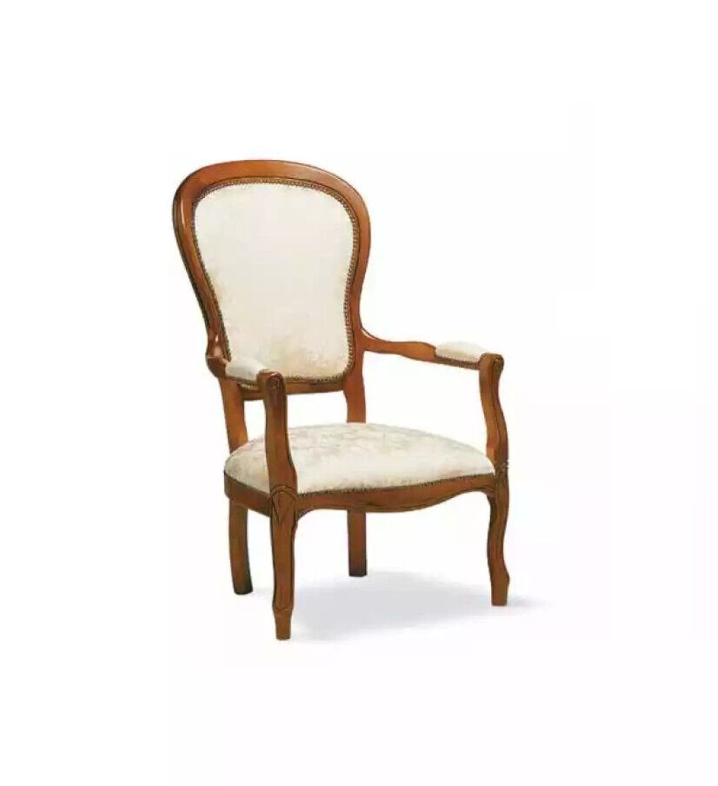 in Möbel Italy Armlehne Esszimmerstuhl Stuhl Made JVmoebel St), mit Klassische Designer Textil Stuhl (1