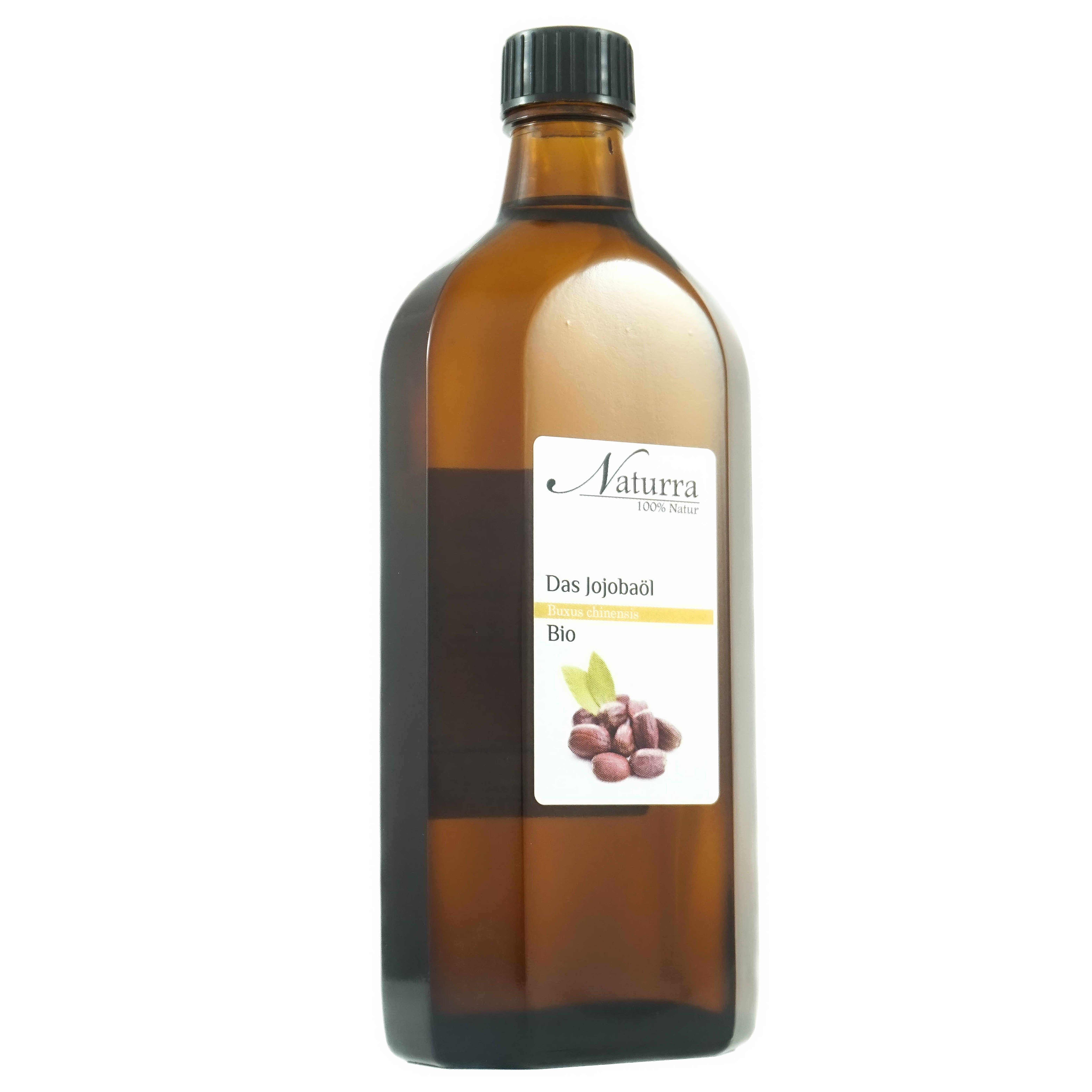 Naturra Körperöl Bio Jojobaöl kaltgepresst unraffiniert nativ Premiumqualität im Glas, Ausgewähltes Bio-Vorzeigeprojekt, Kaltgepresst, nativ, Premiumqualität