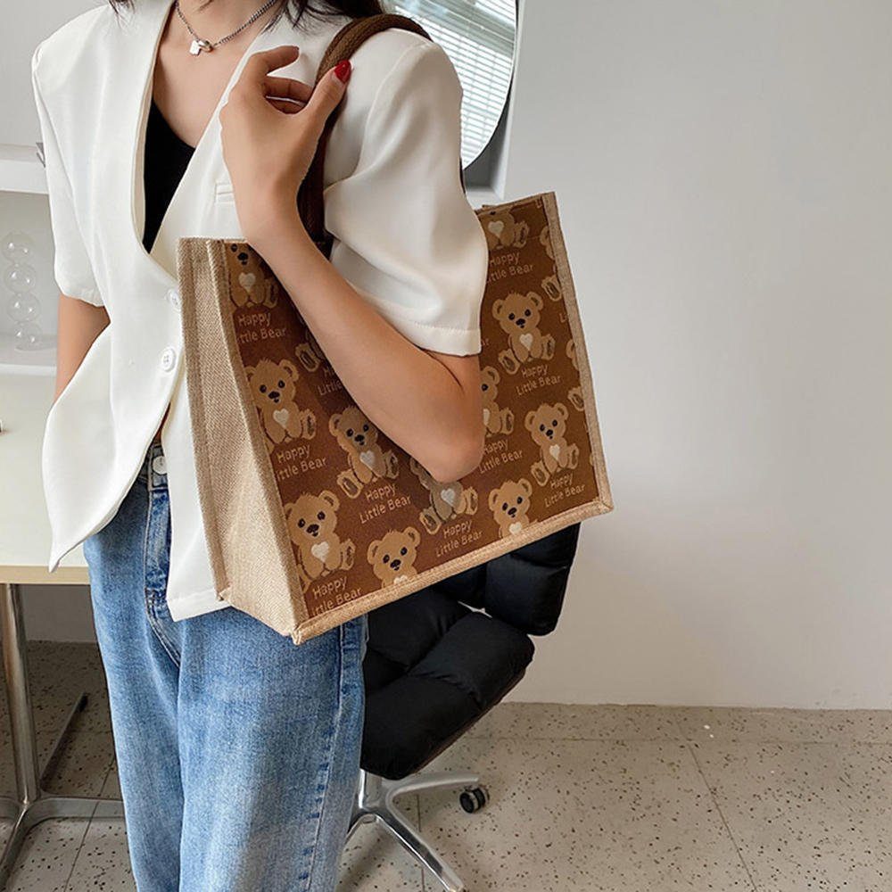 Handtasche S Und Bärenmuster. Weiß Handtasche Mit Knöpfen Personalisierte Entzückende Blusmart