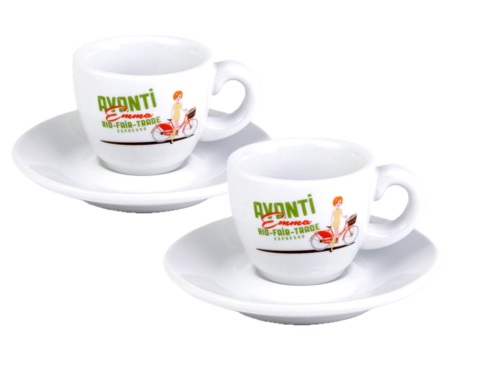 LK Trend & Style Espressotasse AVANTI Espresso Tasse - 2er Set inkl. Untertasse, 4-tlg., Porzellan, dickwandig und äußerst robust verarbeitet.