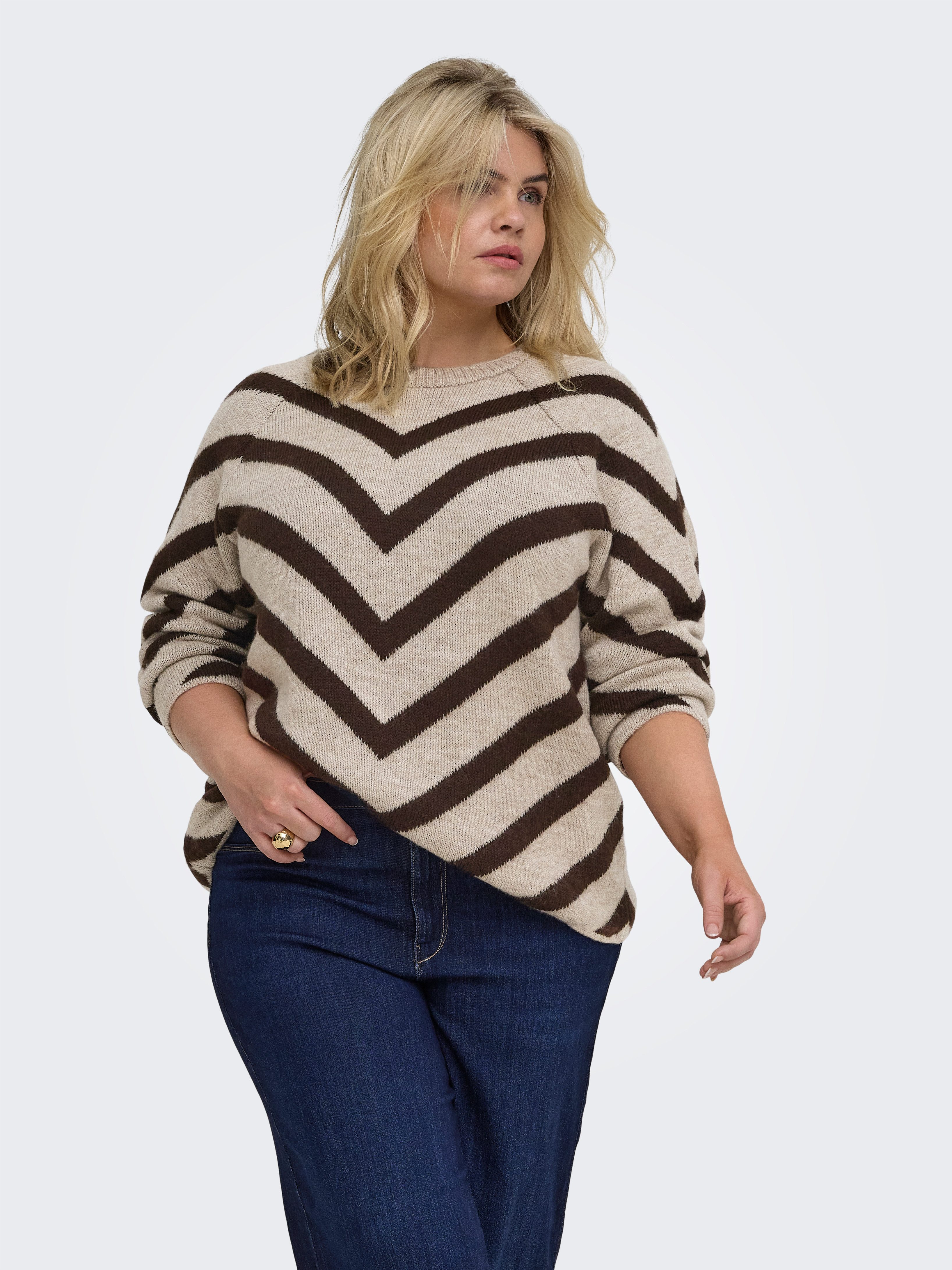 ONLY CARMAKOMA Strickpullover CARELIZA L/S PULLOVER KNT NOOS Kunstfaser