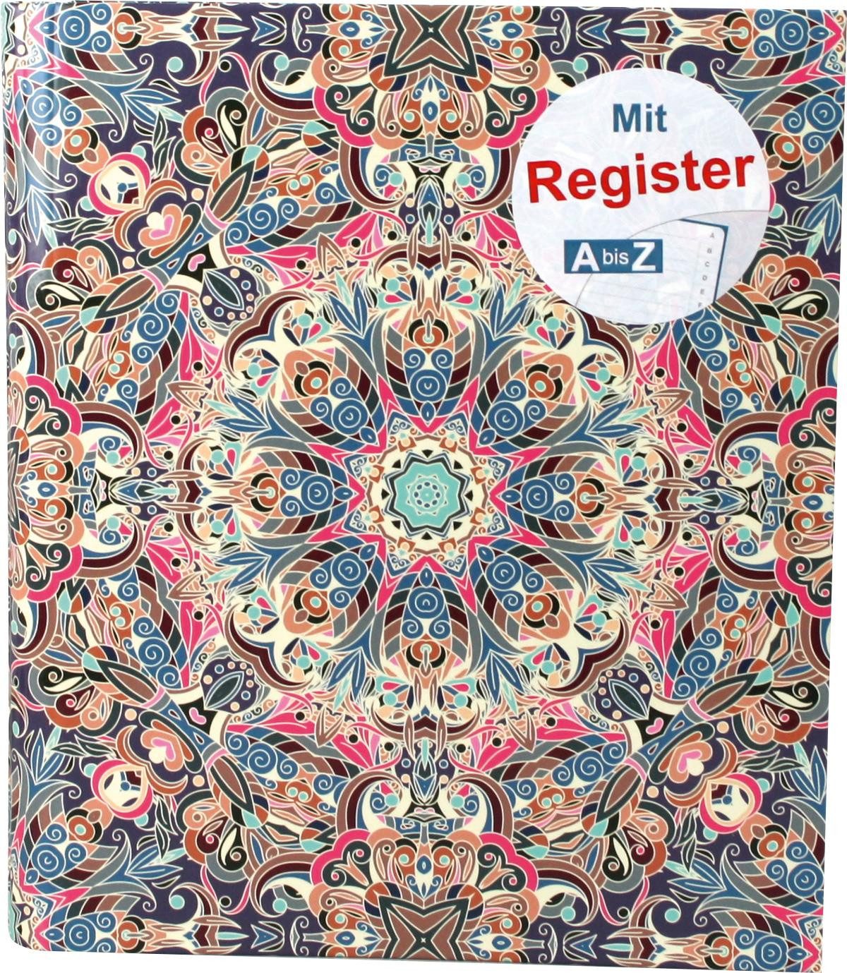 RNK Notizbuch RNK Ringbuch Orient für A5 mit Register A-Z & 4 Ring-Mechanik