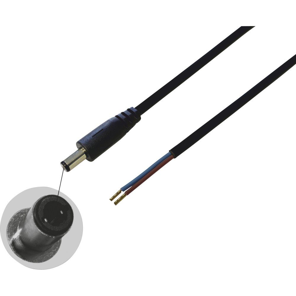 BKL Electronic 075831 Niedervolt-Anschlusskabel Niedervolt-Stecker - o Steckernetzteil