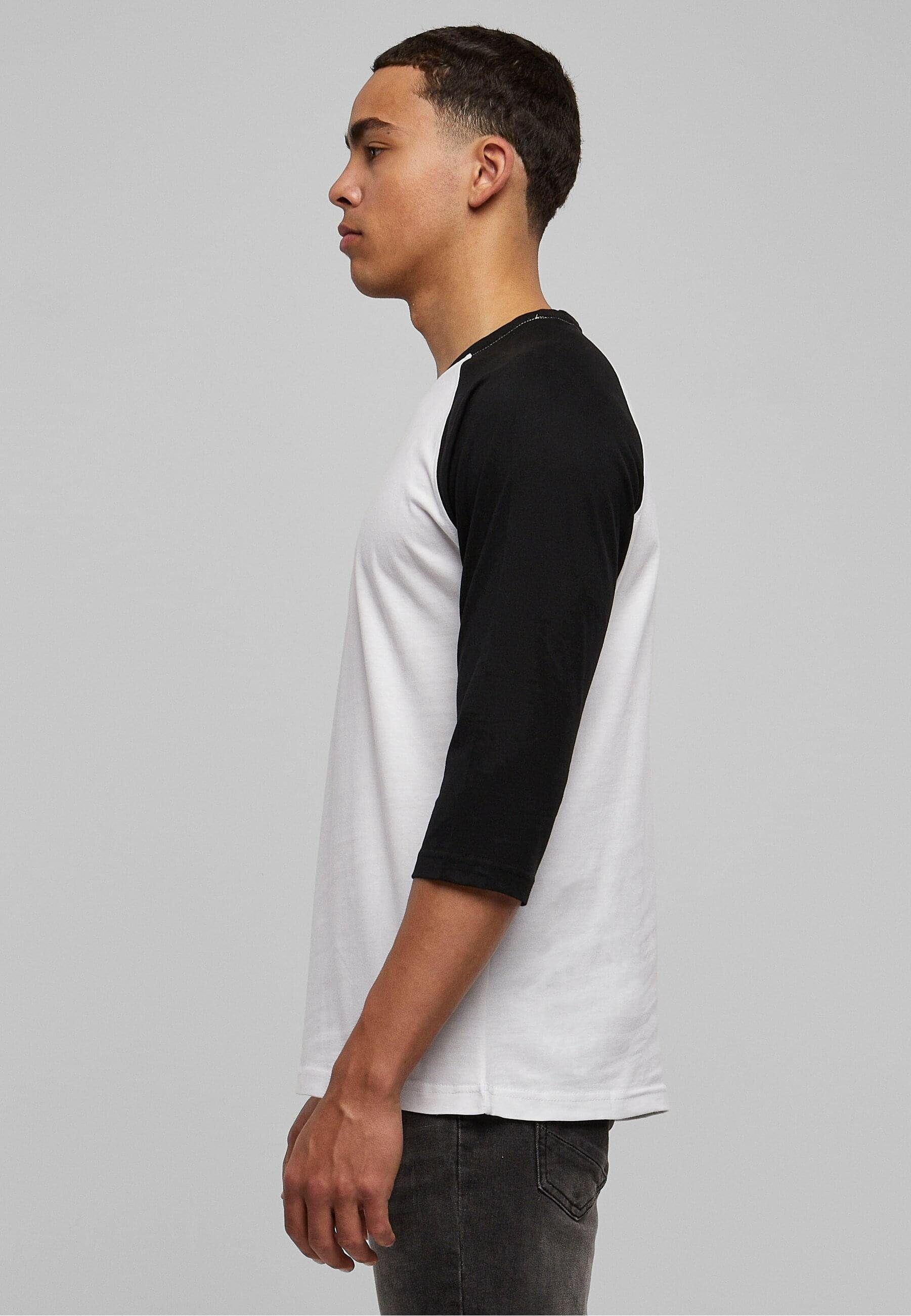 URBAN CLASSICS T-Shirt Sleeve 3/4 Tee Contrast Herren white/black (1-tlg) Raglan