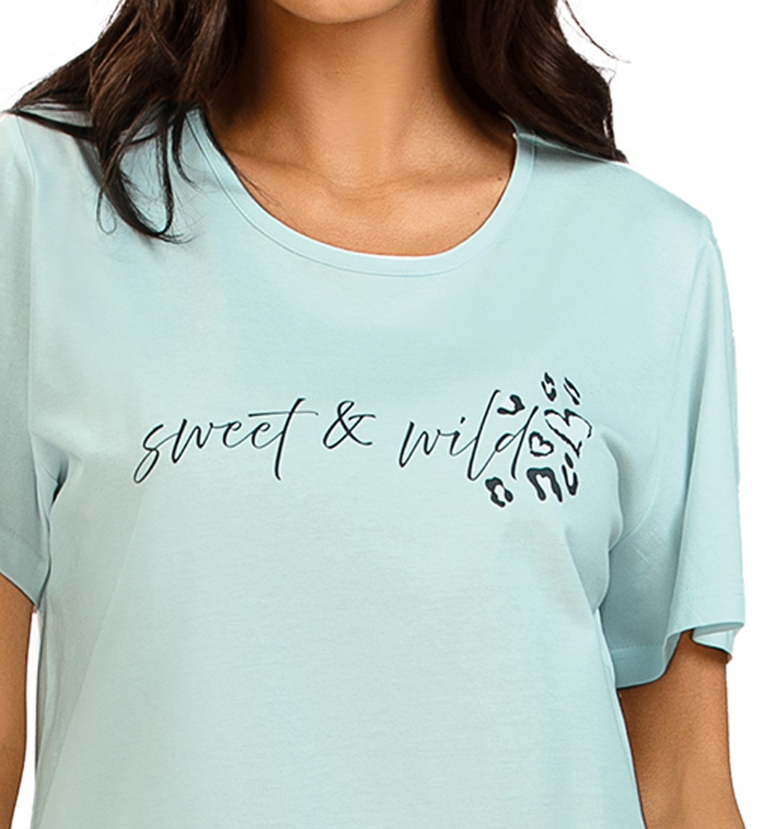 comtessa Schlafanzug Summer Whisper (Set, 2 tlg., 2-teilig) Damen Pyjama 2-teilig 7/8 Hose Baumwolle große Größen