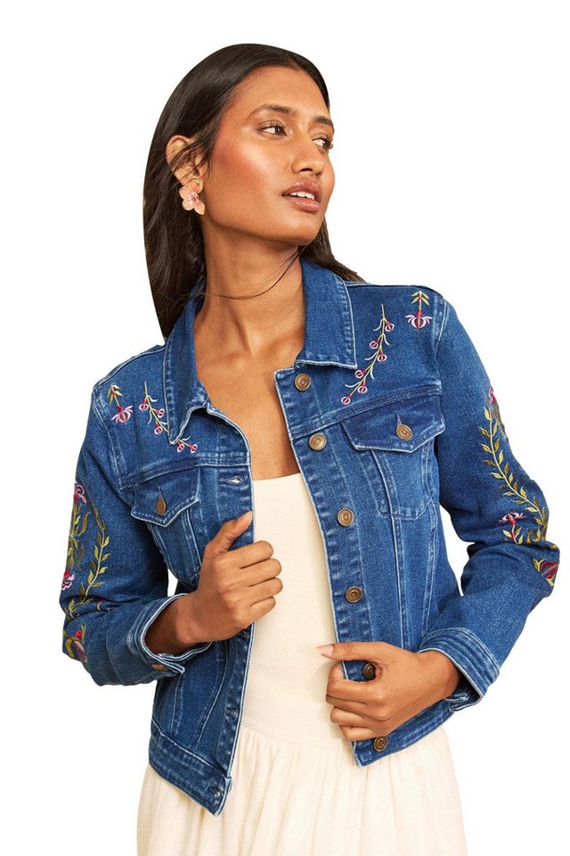 Love & Roses Jeansjacke Love & Roses Weste in Jeansoptik zum Binden (1-St)