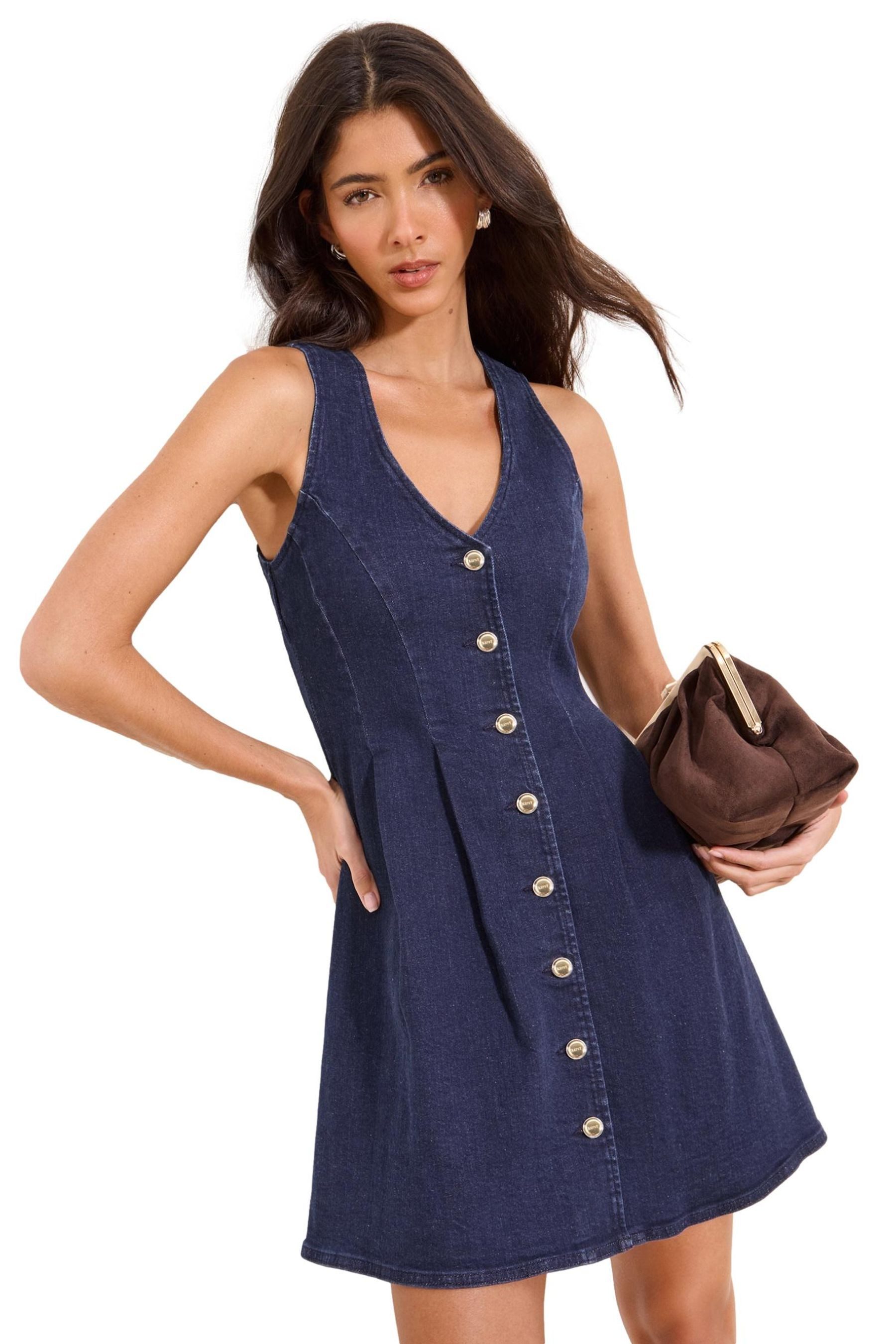 LIPSY Jeanskleid Lipsy geknöpftes Denim-Minikleid (1-tlg)