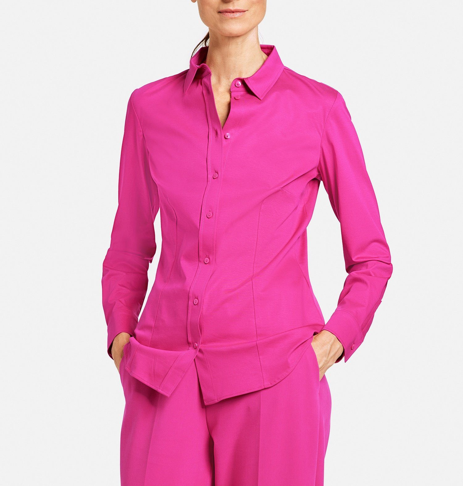 GERRY WEBER Klassische Bluse Langarmbluse Aus Baumwolle