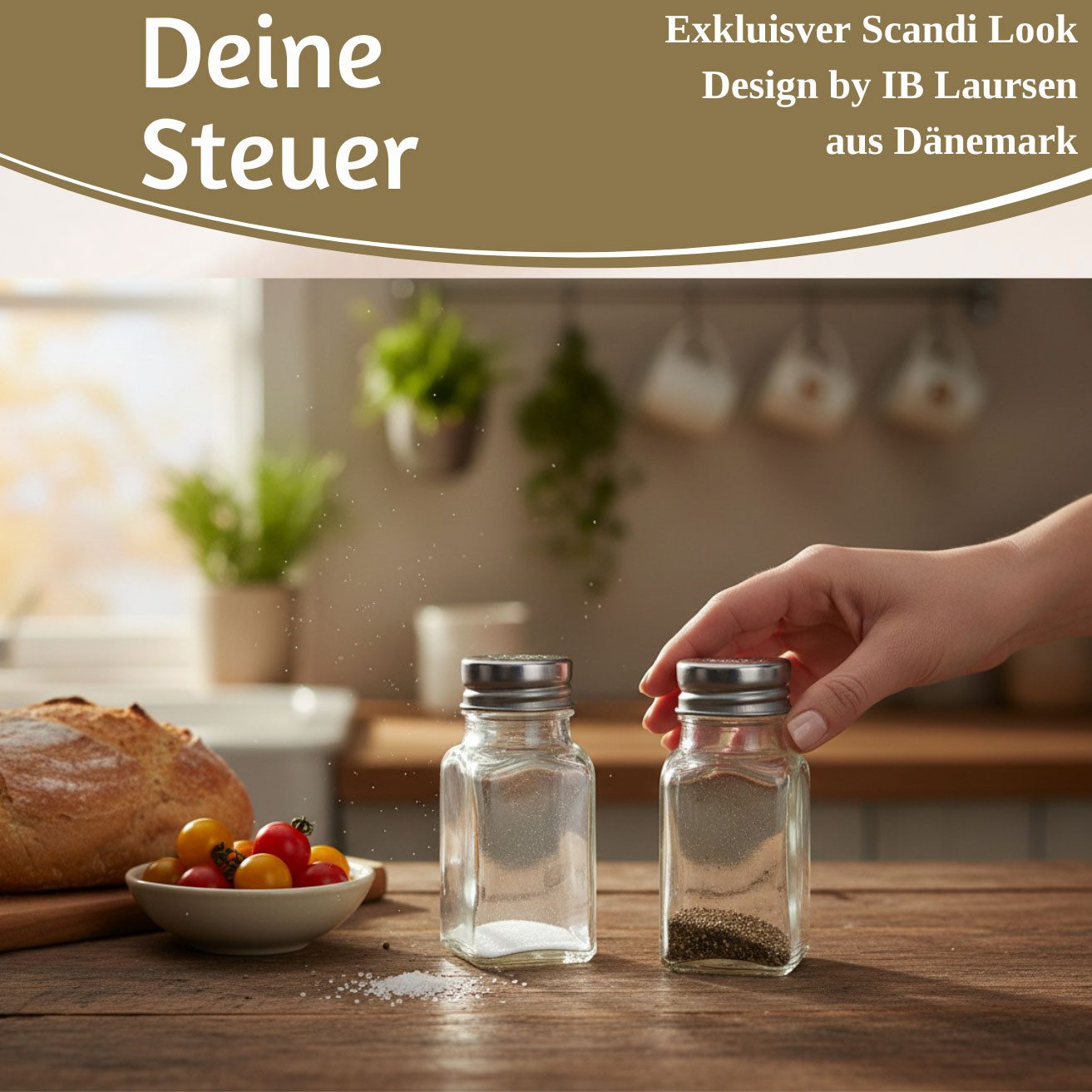 LS-LebenStil Salz- / Pfefferstreuer 2-fach Glas Salzstreuer Pfefferstreuer Set 10cm Silber / Transparent, (Bistro Borosilikatglas Silber Transparent Durchsichtig - Tischset Salt & Pepper - Edelstahldeckel für Salz und Pfeffer Geschenk Einzug Einweihung, 2-tlg)