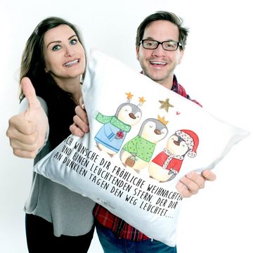 Mr. & Mrs. Panda Dekokissen Winterzeit Heilige drei Könige - Weiß - Geschenk, Weihnachtsmann, Dek, Einzigartige Designs