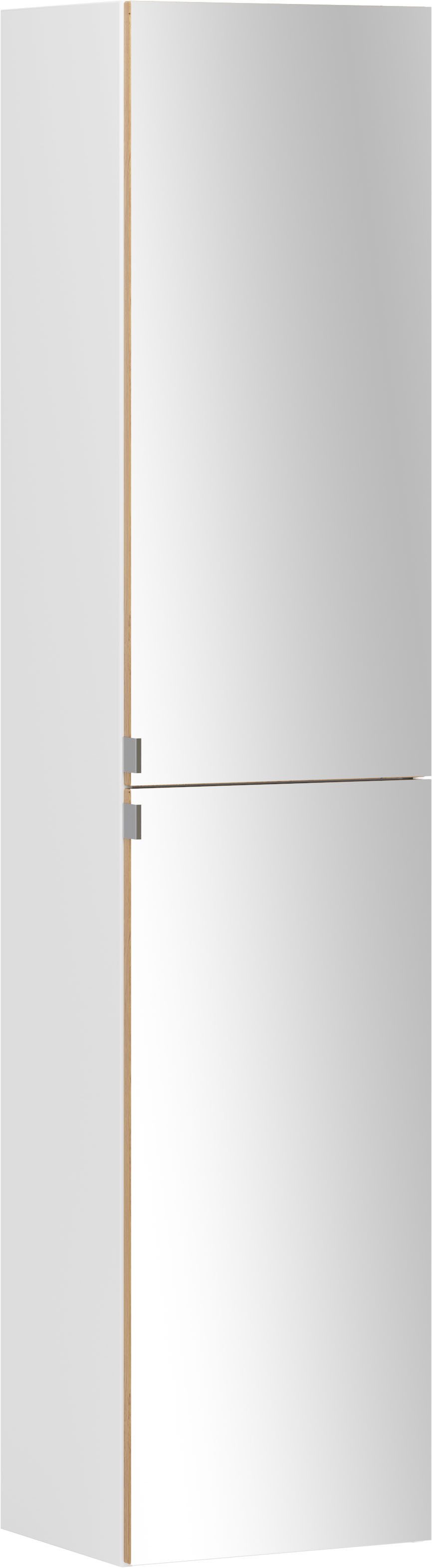 welltime Spiegelschrank TRIENT, Seiten-Spiegelschrank 40 cm, gedämpfte Scharniere (Maße (B/H/T): ca. 40/180/35 cm) matt weiß/Wildeiche, gedämpfte Scharniere