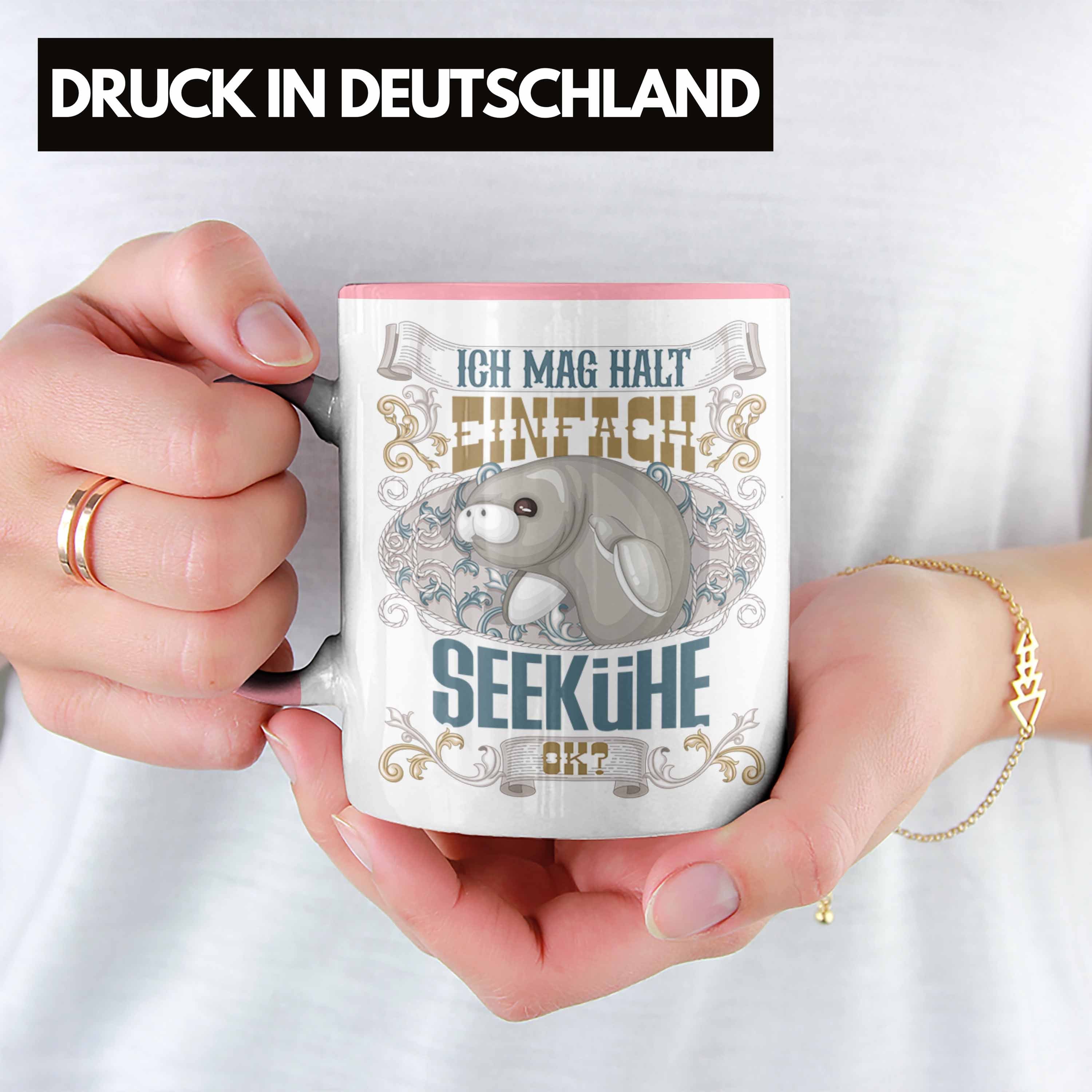 Tasse Halt Trendation für Geschenkidee Tasse Liebh Seekühe Ich Einfach Ok? Rosa Mag Seekühe