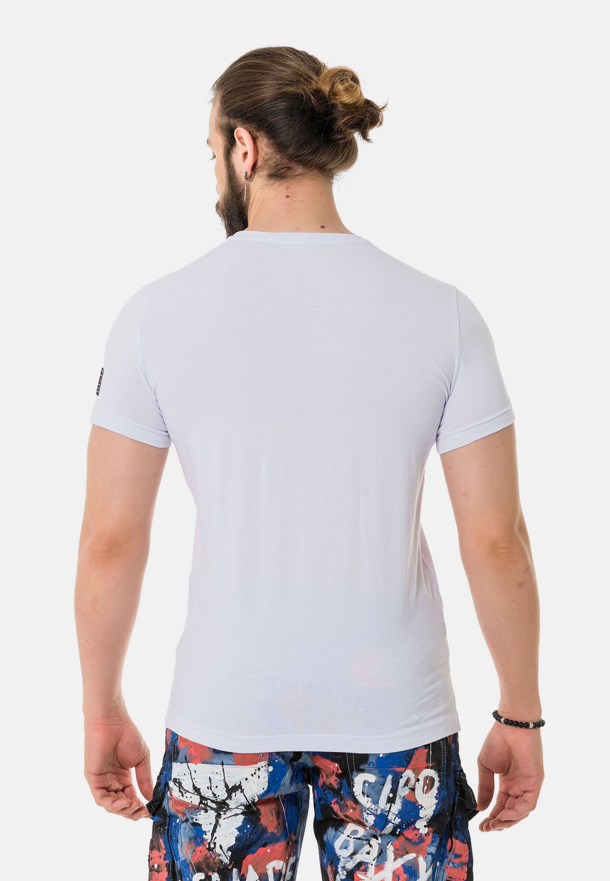 & T-Shirt Cipo Baxx Print coolem mit weiß
