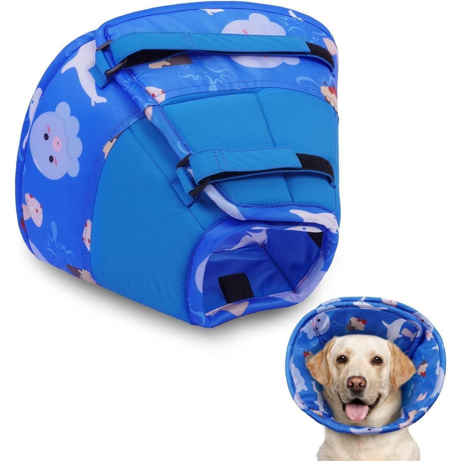 LuxusKollektion Schutzkragen Halskrause Hund Leckschutz Schutzkragen wasserdicht S Dunkelblau, Textil