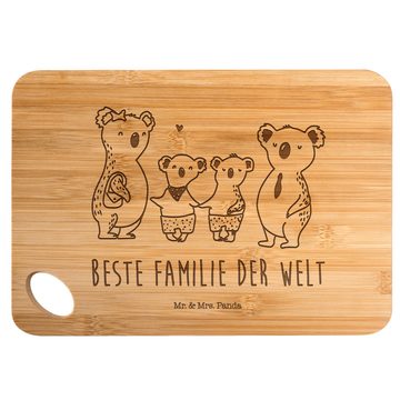 Mr. & Mrs. Panda Servierbrett Koala Familie zwei - Transparent - Geschenk, Bruder, Küchenbrett, Frü, Bambus, (1-St), Individuelle Gravuren