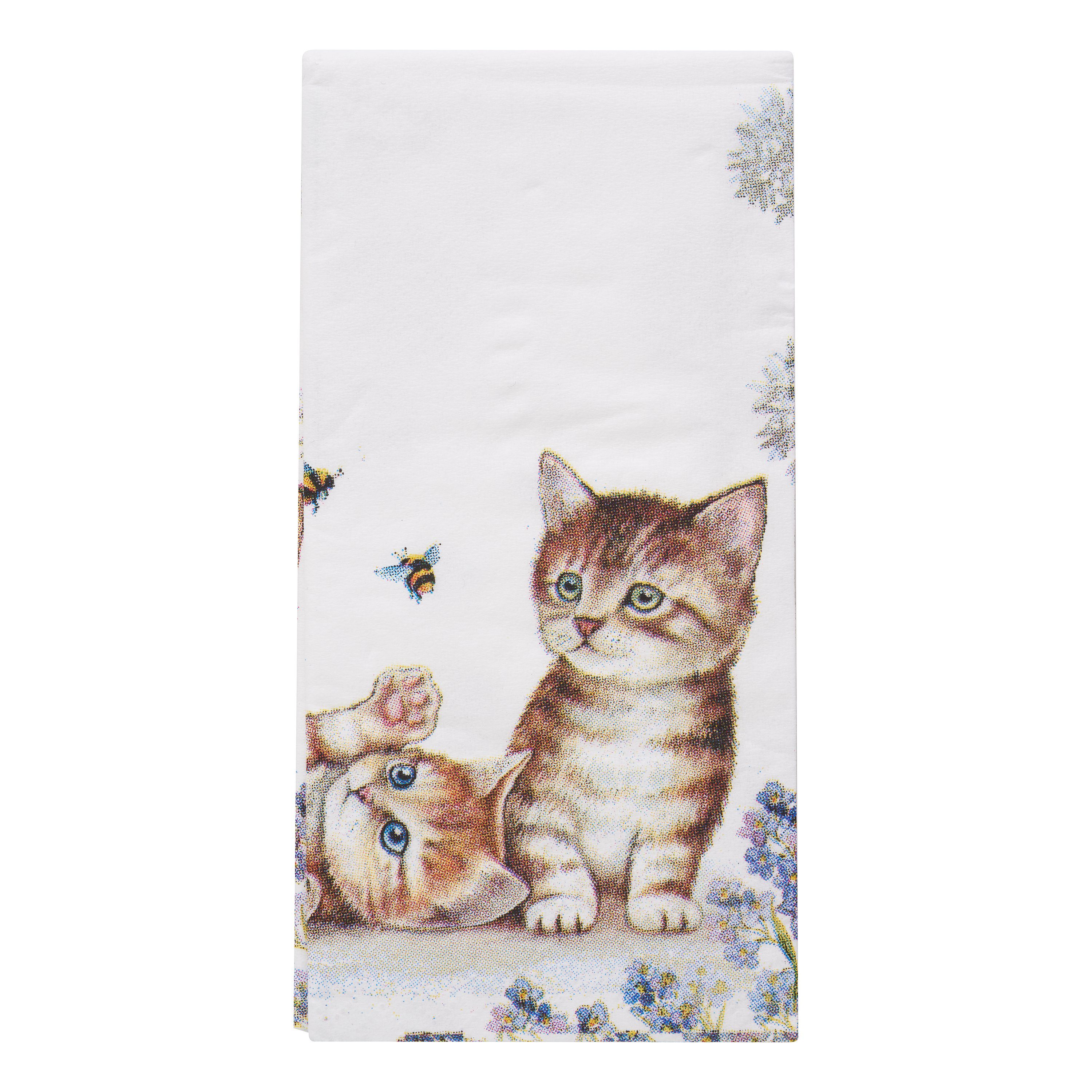 Ambiente Papierserviette Papiertaschentücher Katzen und Bienen, (10 St), 21 cm x 21 cm