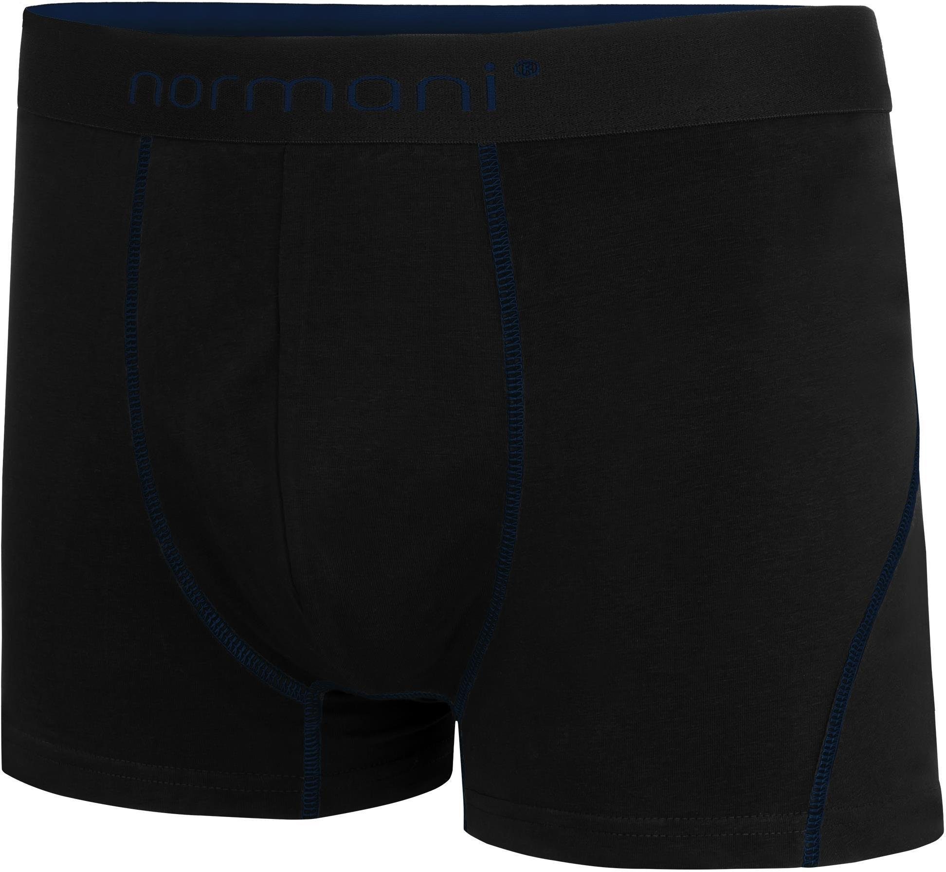 normani Boxershorts 6 aus Männer für Herren Baumwolle Dunkelblau atmungsaktiver Baumwoll-Boxershorts Unterhose