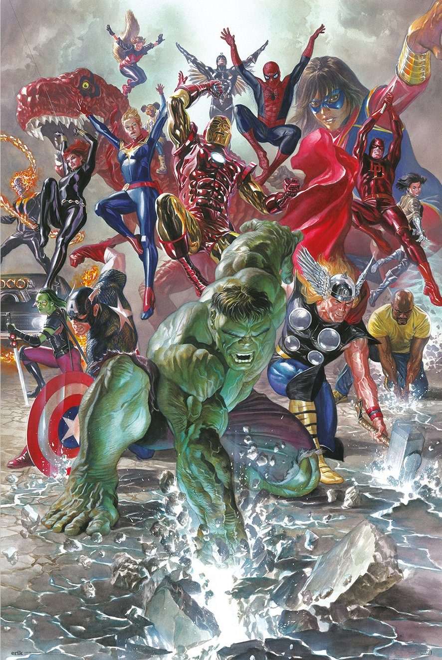 Grupo Erik Плакат Marvel Плакат Avengers Marvel Legacy by Alex Ross 61 x 91,5