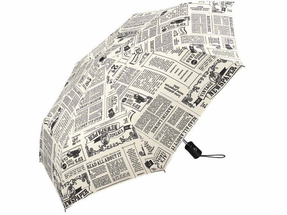HAPPY RAIN Langregenschirm Taschenregenschirm, leicht, Sicherheitsband mit  Klettverschluss