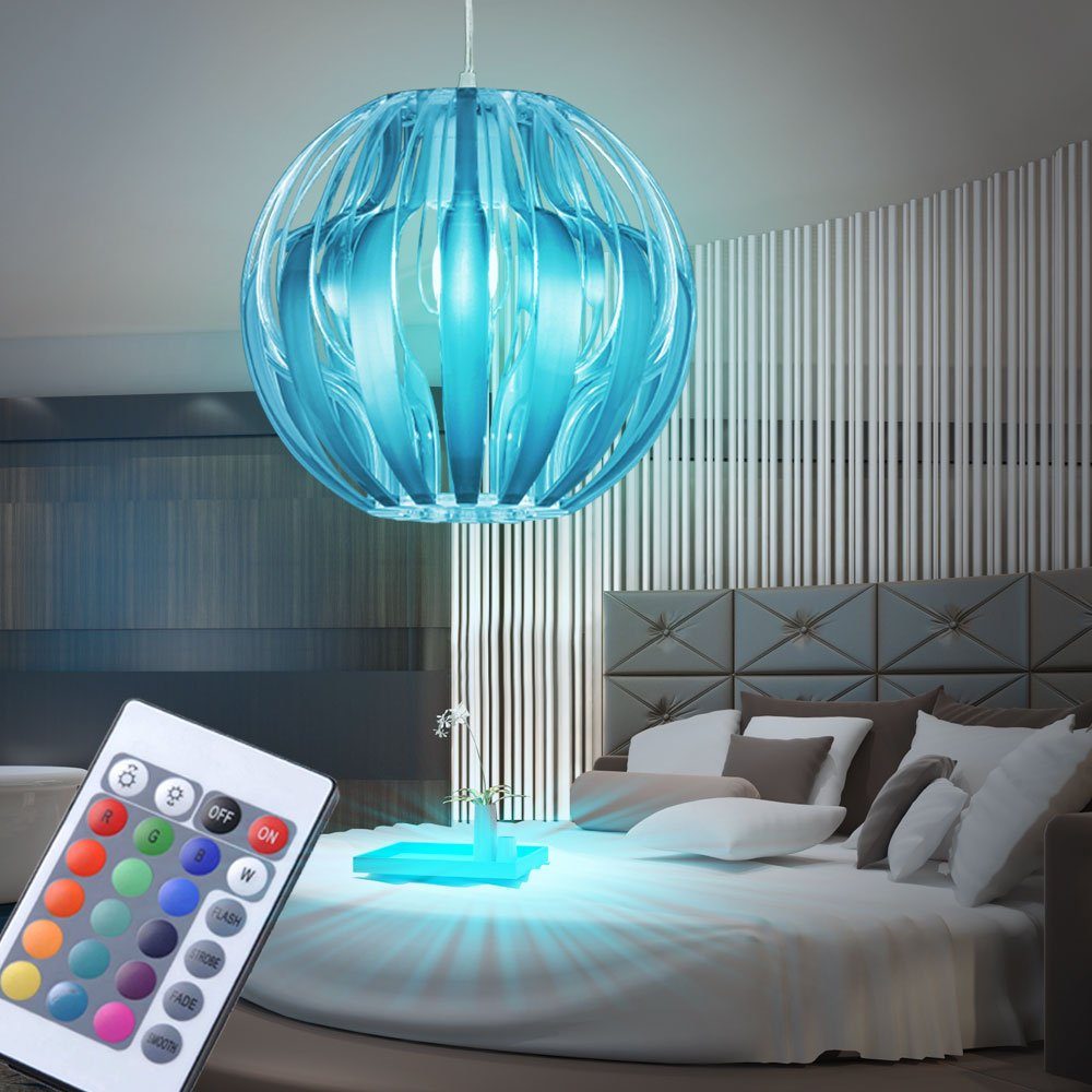 RGB LED Decken Hänge Lampe Dimmer Ess Zimmer Kugel Pendel Leuchte Farbwechsler 