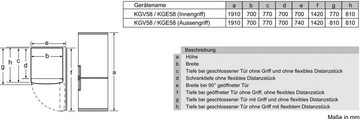 BOSCH Kühl-/Gefrierkombination 6 KGE58AICP, 191 cm hoch, 70 cm breit