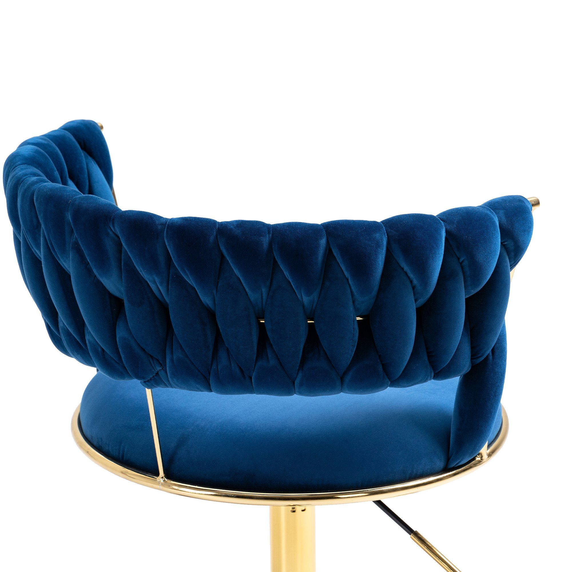 Ulife Beinen, mit goldfarbigen Blau höhenverstellbar 360 Rollenstuhl ° Drehstuhl