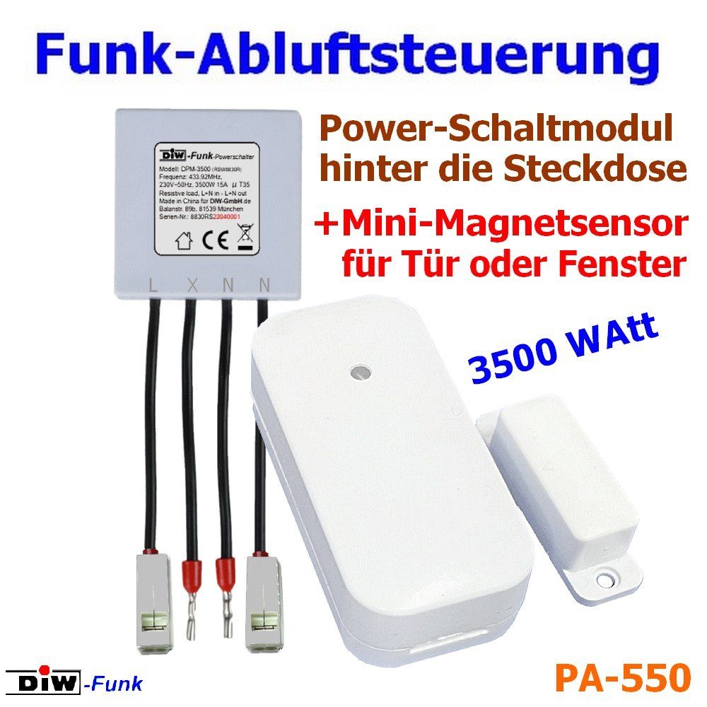 DIW-Funk Licht-Funksteuerung DIW-Funk 1-tlg. Power-Modul mit PA-550 DPM-3500, 1 Abluftsteuerung Schaltkontakte