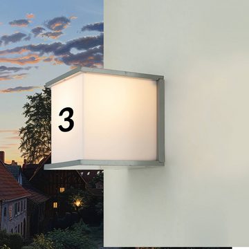 Licht-Erlebnisse Außen-Wandleuchte HANNA, ohne Leuchtmittel, Hof Haus IP54 Grau Weiß E27 Aluminium