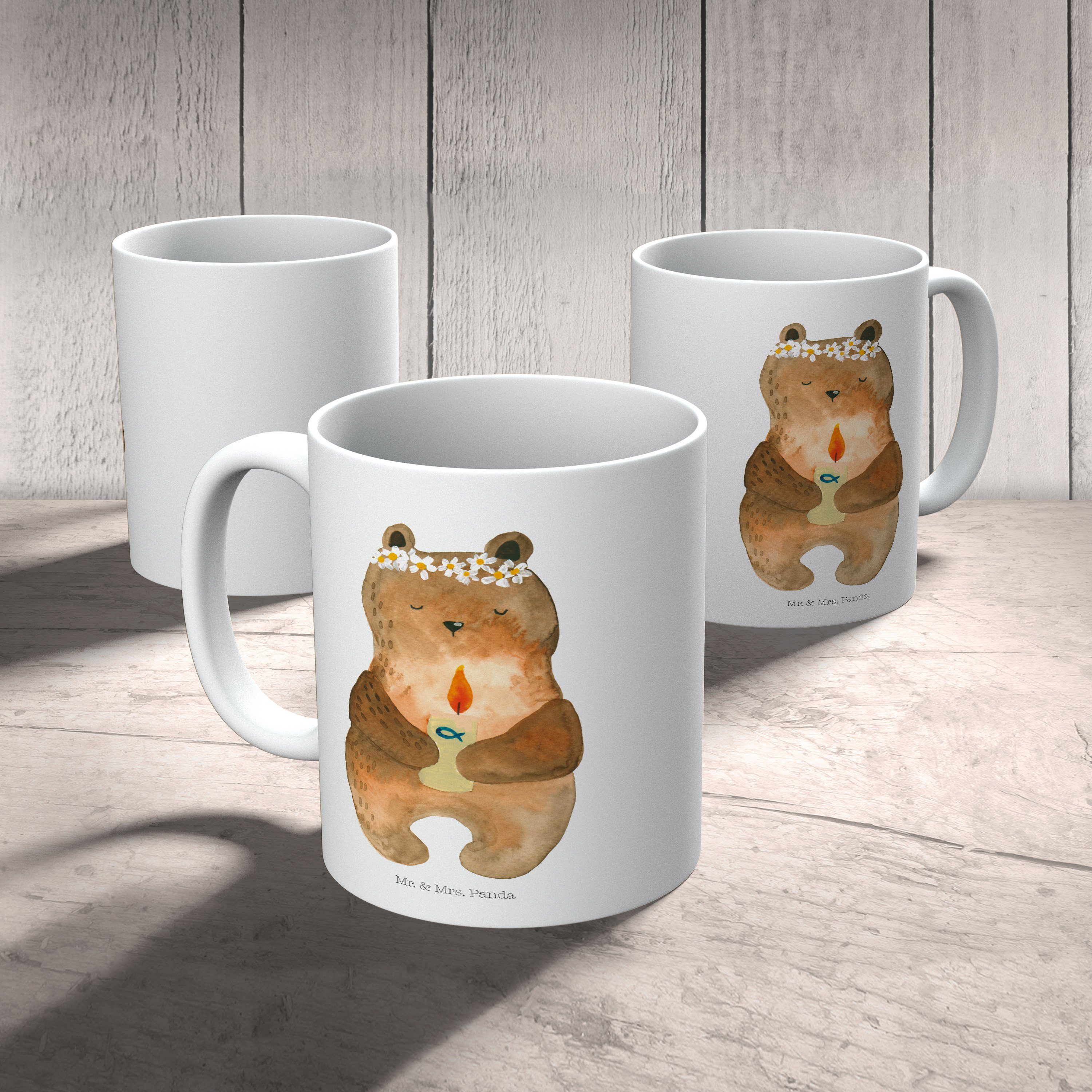 Tasse Mr. & - Weiß Geschenk, Taufkerze, Keramik Tasse, Mrs. - Büro Kommunion-Bär Panda Ted, Teddybär,