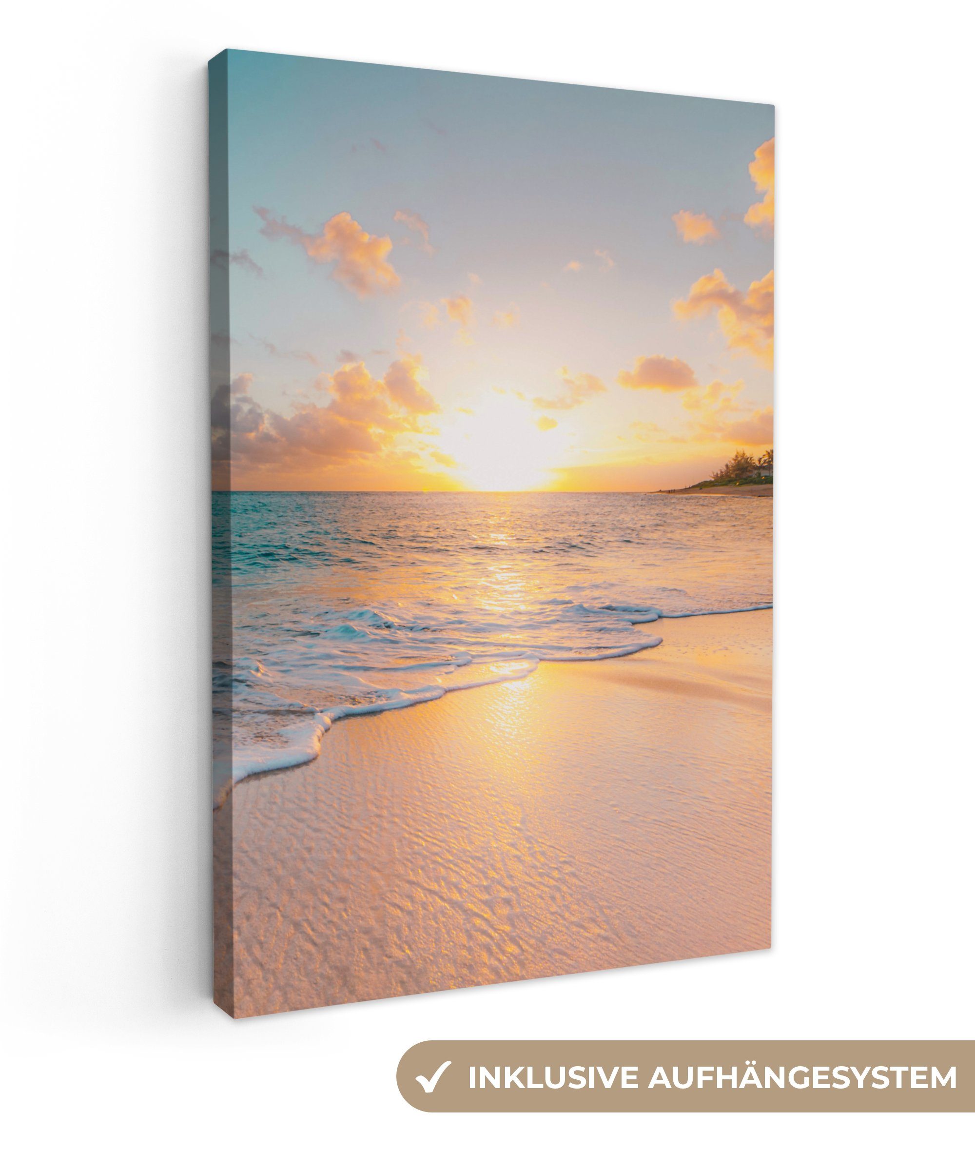 OneMillionCanvasses® Leinwandbild Sonnenuntergang - Strand - Meer - Sommer günstig online kaufen
