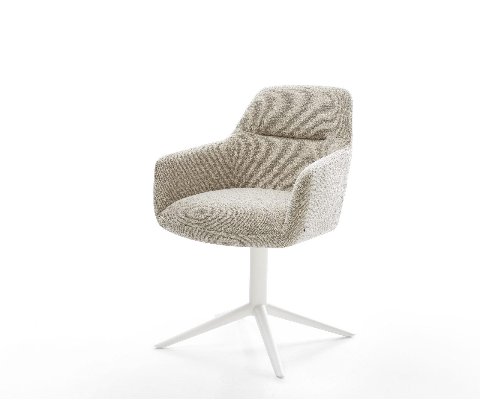 DELIFE Polsterstuhl Pejo-Flex, Fußkreuz Weiß Webstoff günstig online kaufen