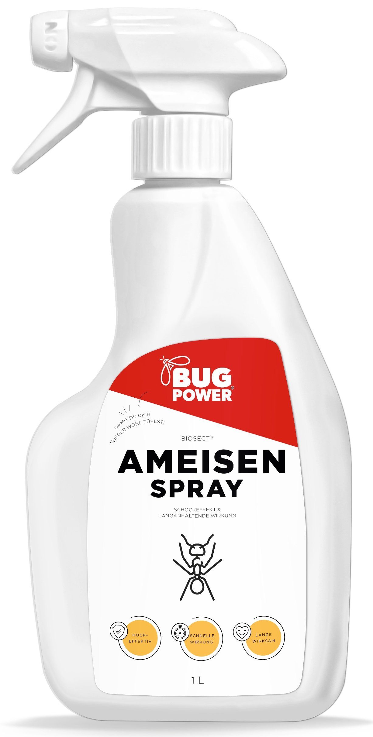 BugPower Insektenspray Ameisen Spray - effektiv gegen Ameisen, 1000 ml, 1-St., Effektiv und nachhaltig gegen alle Arten von Ameisen