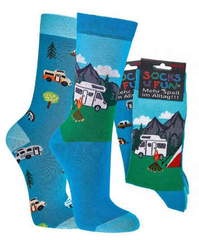 Socks 4 Fun Freizeitsocken »Socken Motiv Camping« (2-Paar)