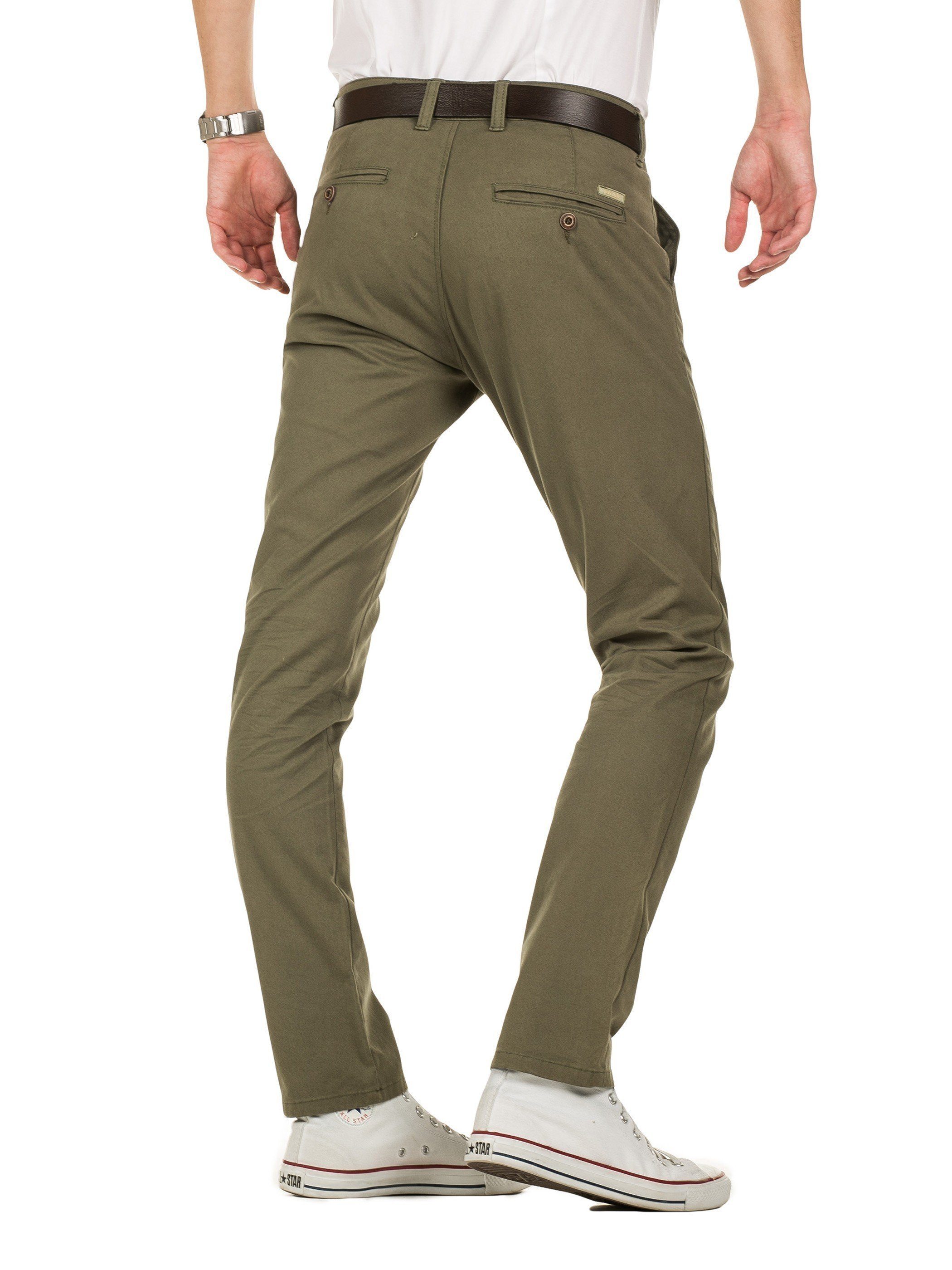 Yazubi Chinohose Kyle olive180515) Grün (dusty mit Gürtel Chino-Hose