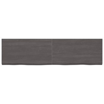 furnicato Tischplatte Dunkelbraun 220x60x(2-6)cm Massivholz Eiche