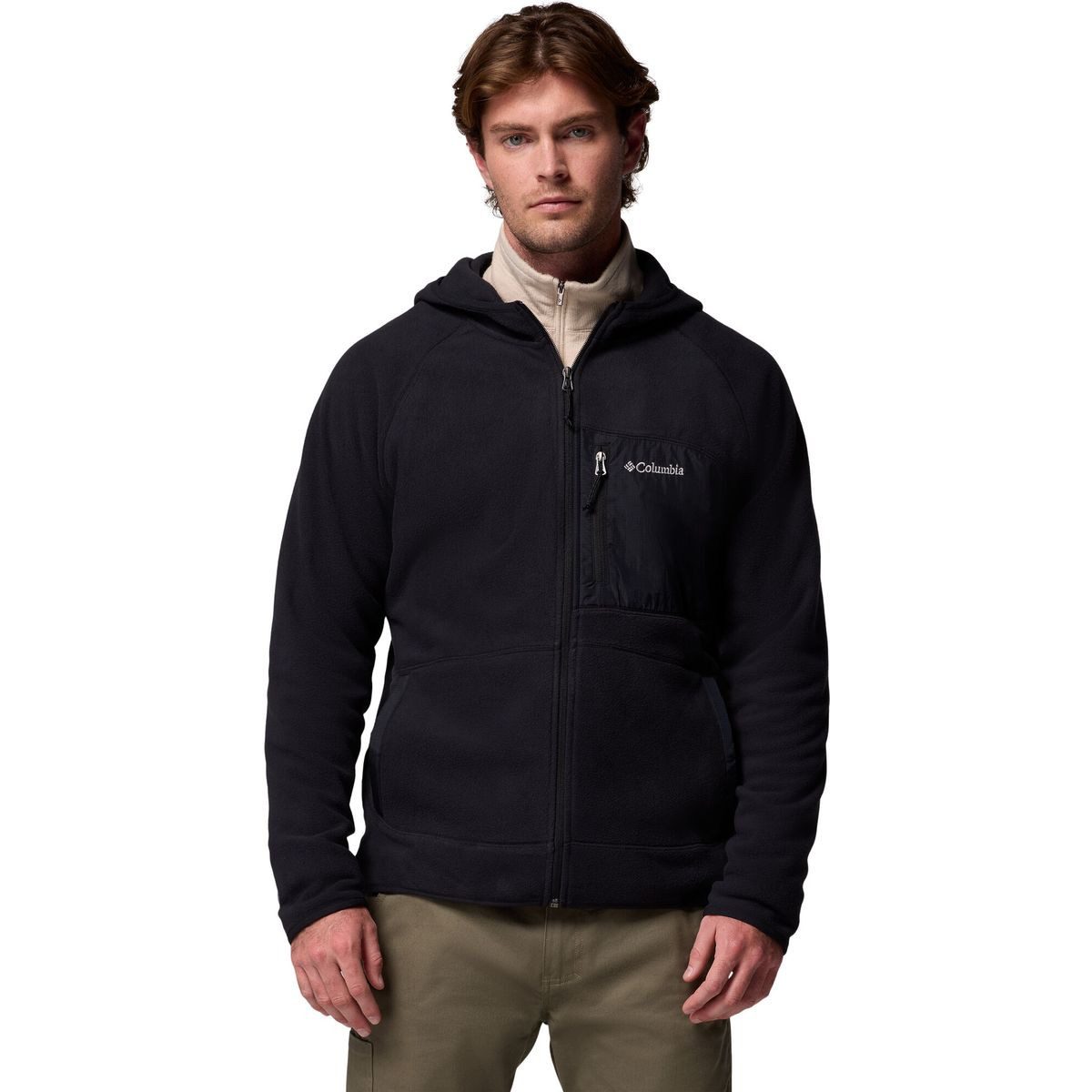 Columbia Fleecejacke Men's Fast Trek Overlay Hooded Fleece Jacket Vielseitige Fleecejacke für Herren aus recyceltem Polyester mit