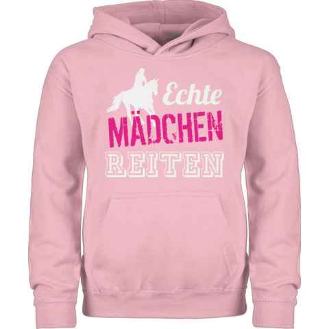 Shirtracer Hoodie Echte Mädchen reiten Pferd