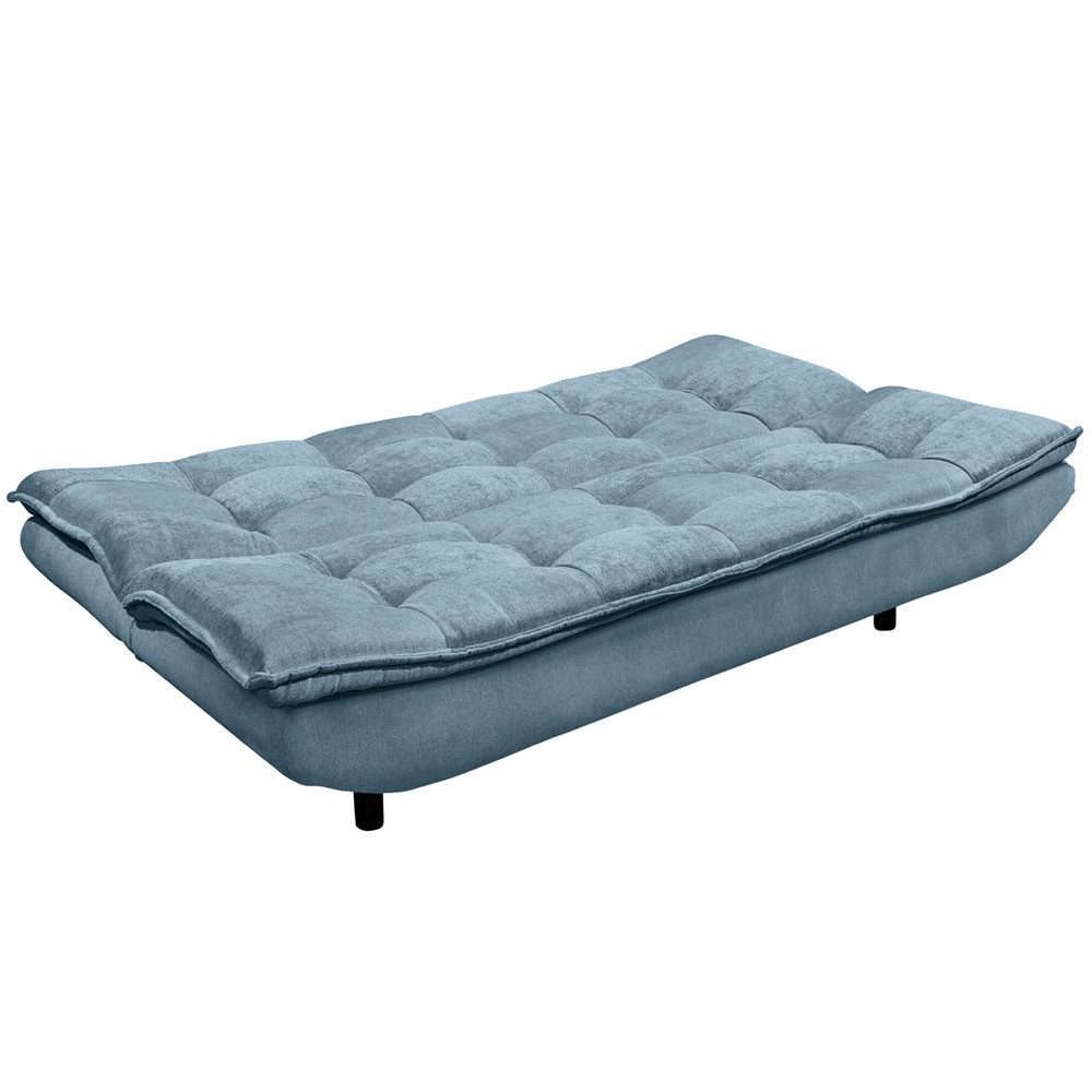 Lomadox Schlafsofa PIRNA-09, Schlafcouch Sofa Couch Jugendzimmer Gästezimmer blau Bettkasten