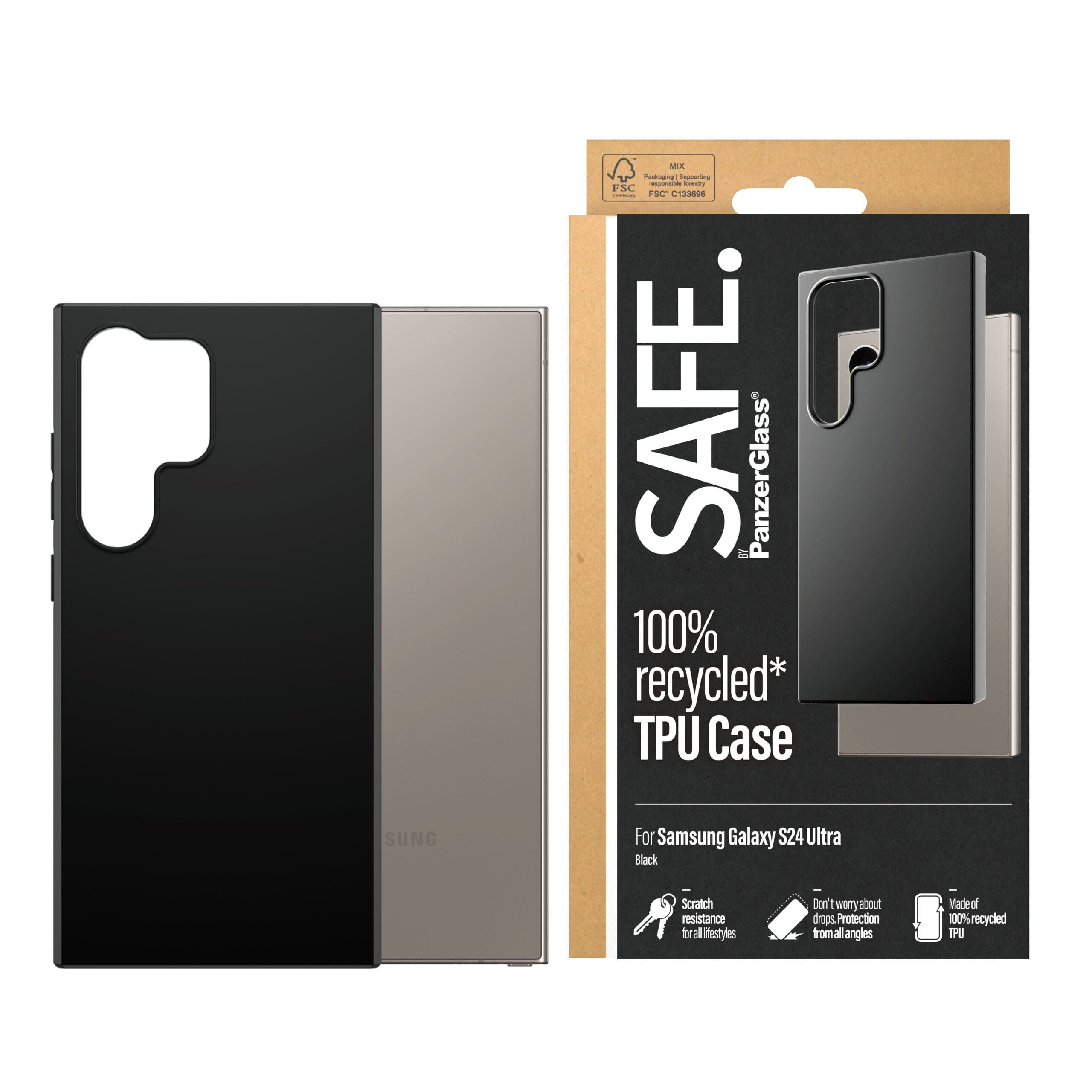 SAFE by PanzerGlass Smartphone-Hülle SAFE. by Case Samsung Galaxy S24 Ultra, Black