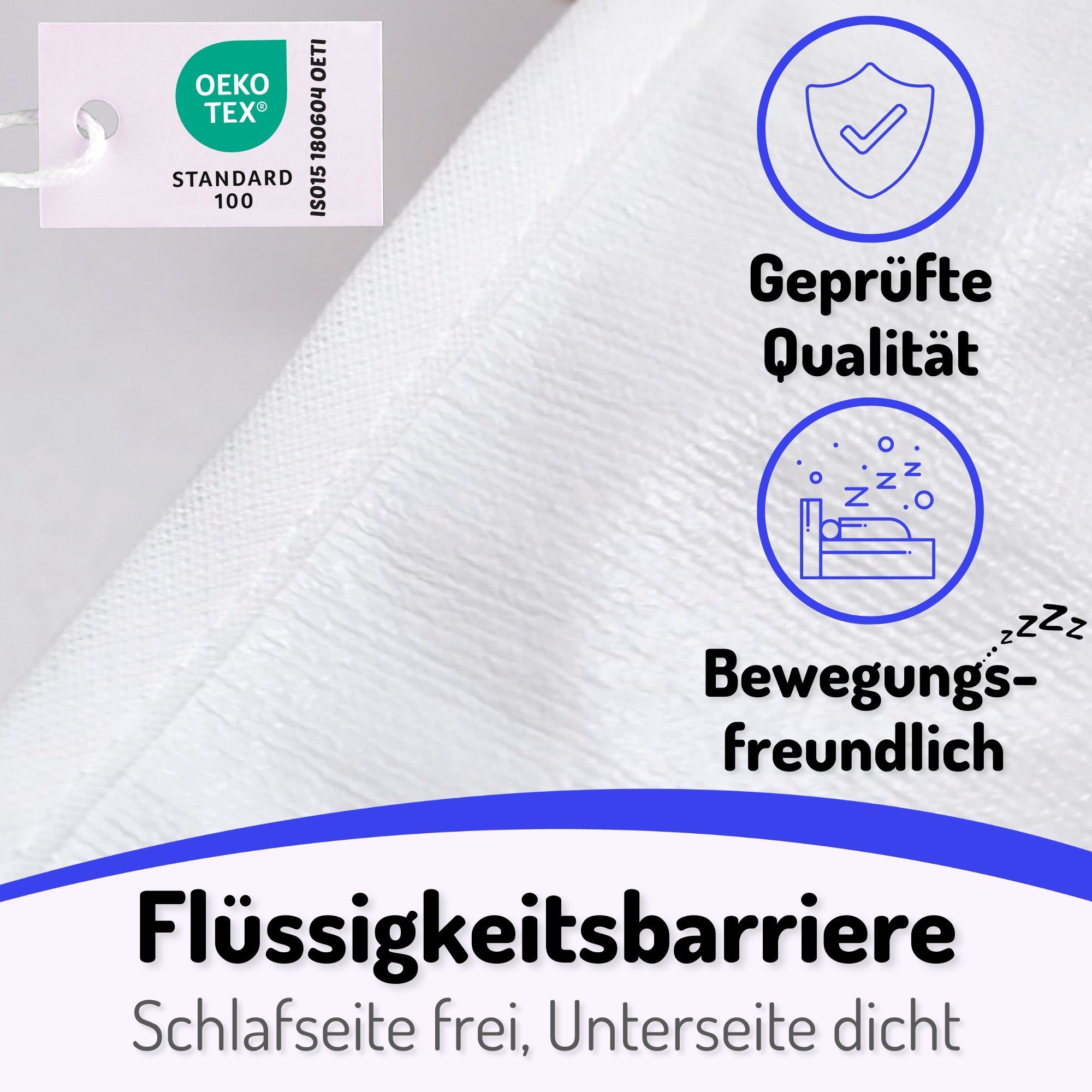 Matratzenschoner Wasserdicht 100% Baumwolle Inkontinenz Matratzenauflage Elastoria Parpalinam, 100% wasserfest, Atmungsaktiv, Hygienisch, Kein Knistern, Geräuschsarm