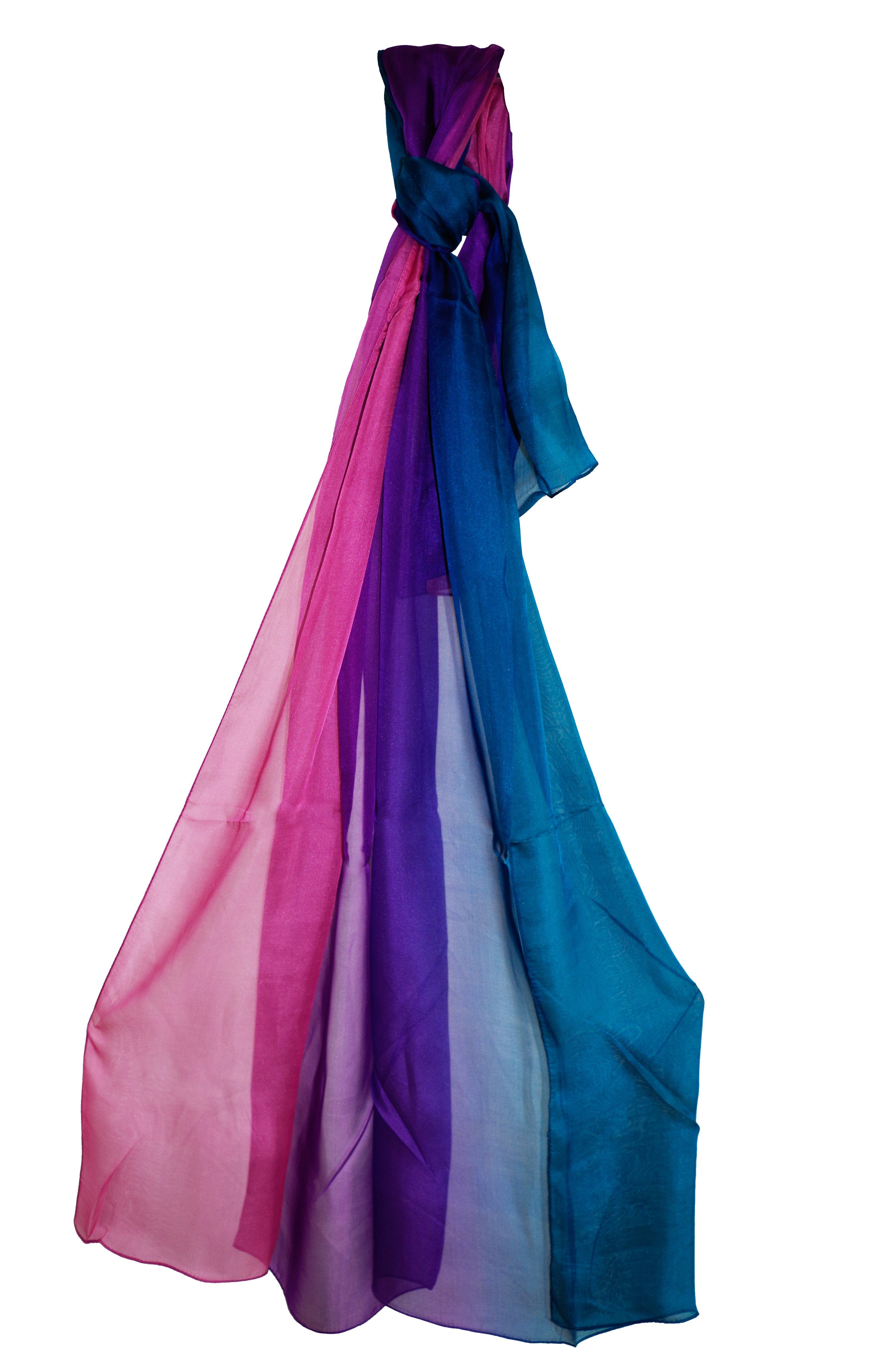 Posh Gear Seidenschal Seiden Schal Chiffon Tri-Color aus 100% Seide