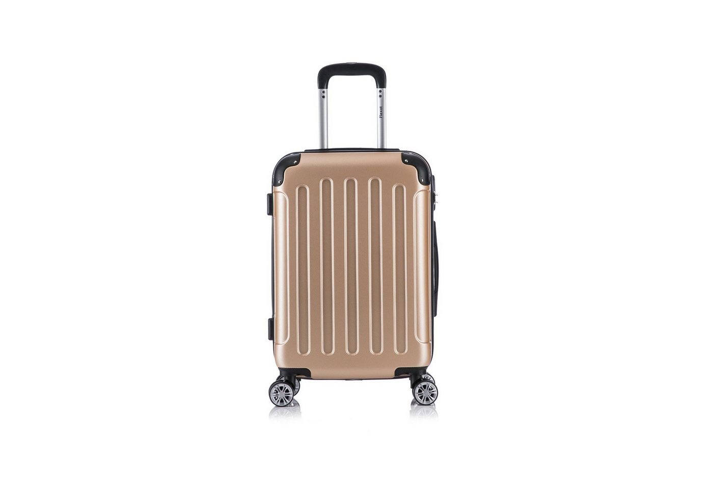 Flexot Hartschalen-Trolley F-2045 Kofferset, 360° Rollen, robuster Reisekoffer, Bordcase, 4 Rollen, Robuster und moderner Koffer mit vier 360° Rollen und Zahlenschloss