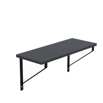 AKKE Wandregal, Hängeregal GINO-II modern mit schwarzen Befestigungen 2mm PVC LOFT