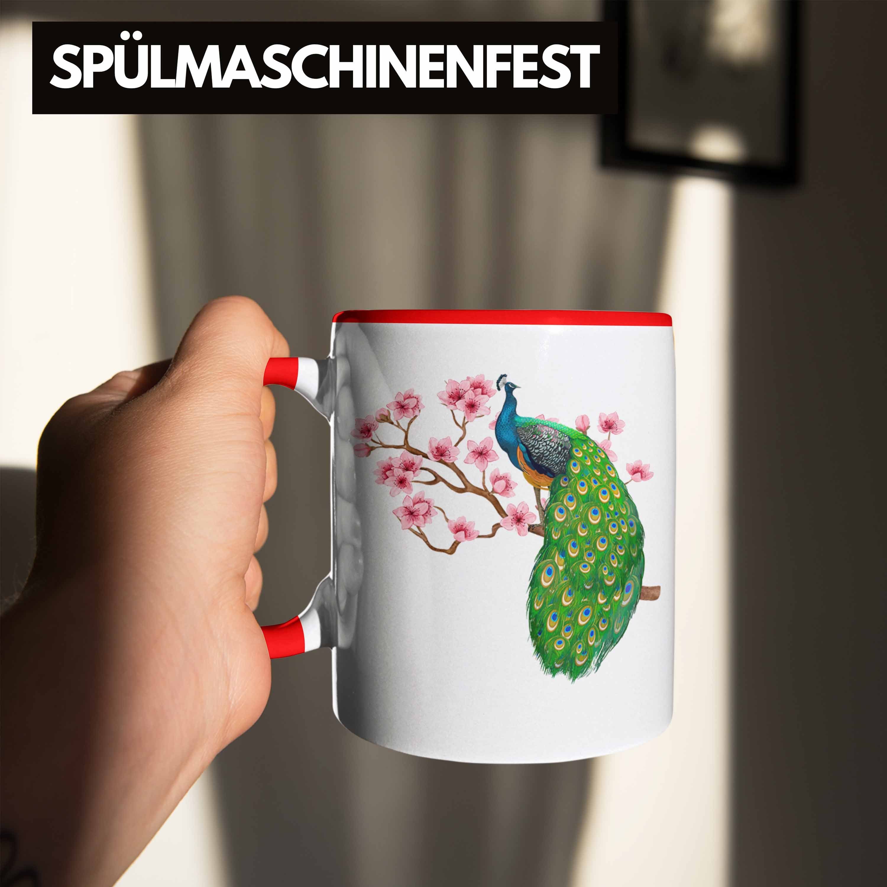 Deko Schöne Pfau Geschenkidee Tasse Geschenk Tasse Pfauen-Besitzer Trendation Grafiken Trendation Rot - Grafik