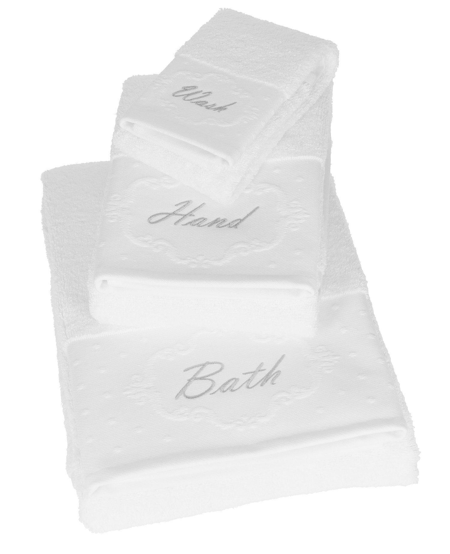 Betz 100% Handtuch Handtücher 100% 1 BATH 1 Handtuch Set 1 Liegetuch Baumwolle, Baumwolle Gästetuch weiß 3 TLG. Set