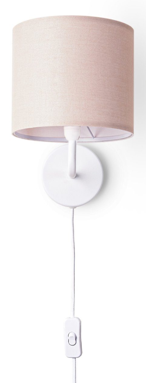 Wandleuchte Home Schalter Wandlampe Flur Color, ohne 3m Unifarben Deko Wohnzimmer Paco Kabel Leuchtmittel, Ø…18cm E14 Uni