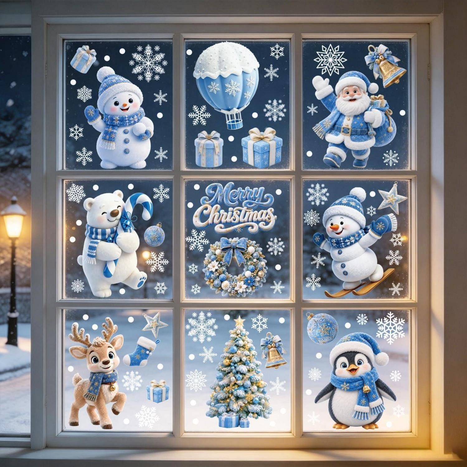 LuxusKollektion Fensterbild Fensterbilder Weihnachten Wiederverwendbar Selbstklebend 20x30cm