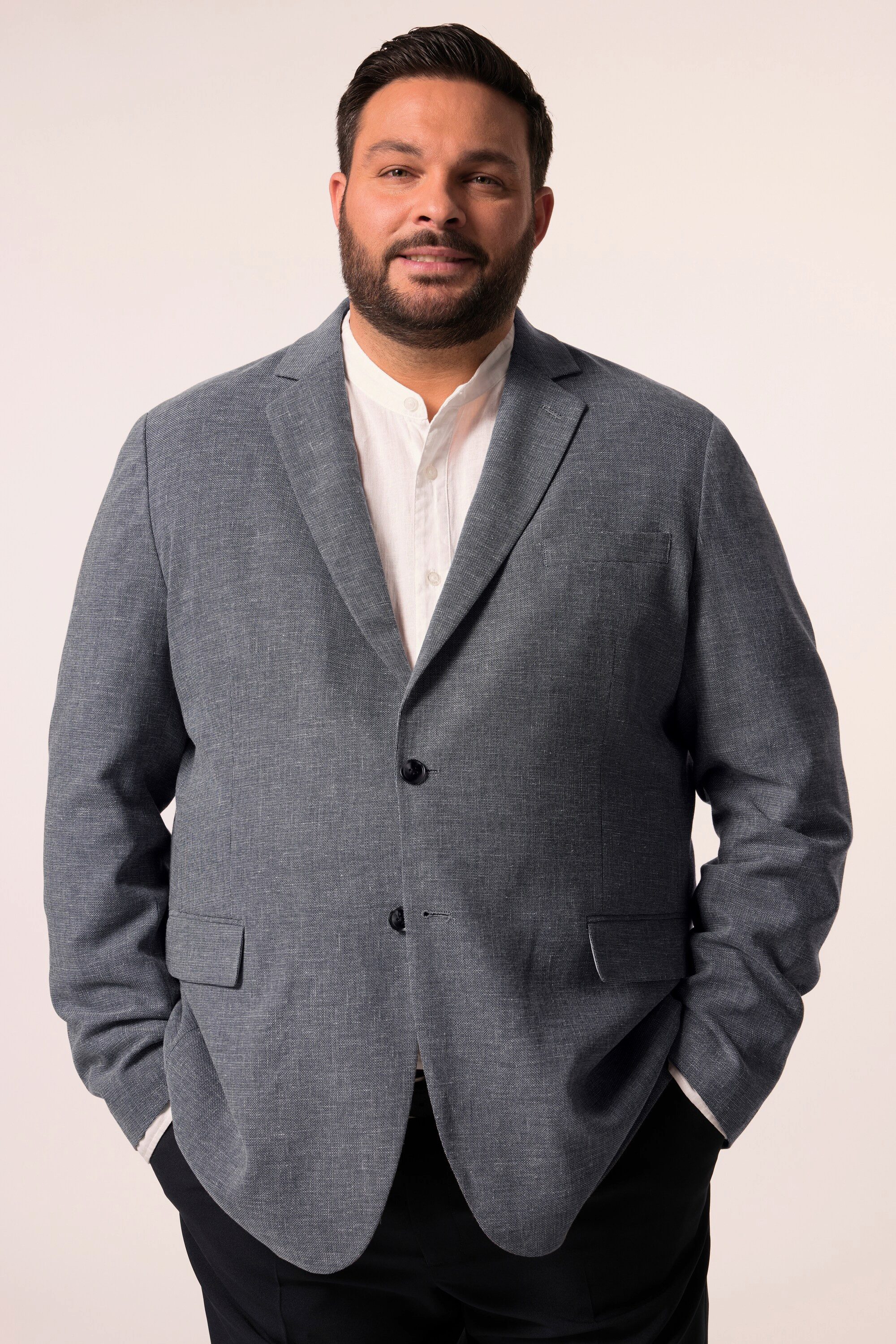 Men Plus Sakko Leinenmix-Sakko Reverskragen