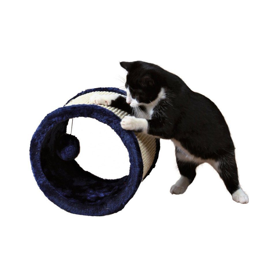 TRIXIE Tier-Beschäftigungsspielzeug Spielrolle, Sisal/Plüsch blau