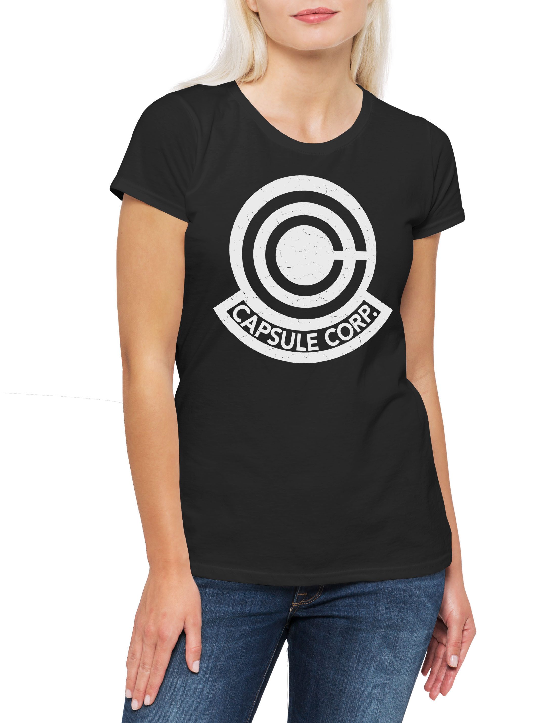 Print-Shirt Capsule Corp A Damen T-Shirt Super Saiya Gym Son Dragon Goku Ball Z